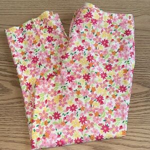Lilly Pulitzer Lady Bug Floral Vintage White Label Cropped Pants